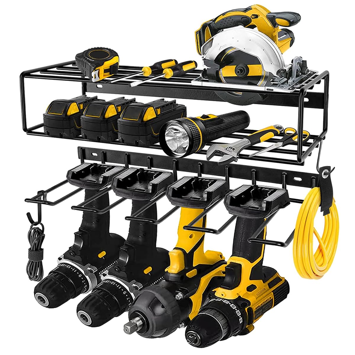 HASTHIP Electric Tool Organizer Rack Wall Mount, Metal Heavy Duty Floating Tool Shelf, 3 Layers Cordless Drill Storage Rack, Screwdriver and Drill Holder, Battery Rack for Garage HASTHIP Electric Tool Organizer Rack Wall Mount, Metal Heavy Duty Floating Tool Shelf, 3 Layers Cordless Drill Storage Rack, Screwdriver and Drill Holder, Battery Rack for Garage